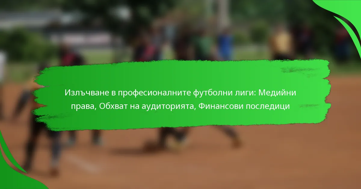 Излъчване в професионалните футболни лиги: Медийни права, Обхват на аудиторията, Финансови последици
