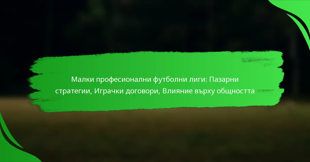 Малки професионални футболни лиги: Пазарни стратегии, Играчки договори, Влияние върху общността