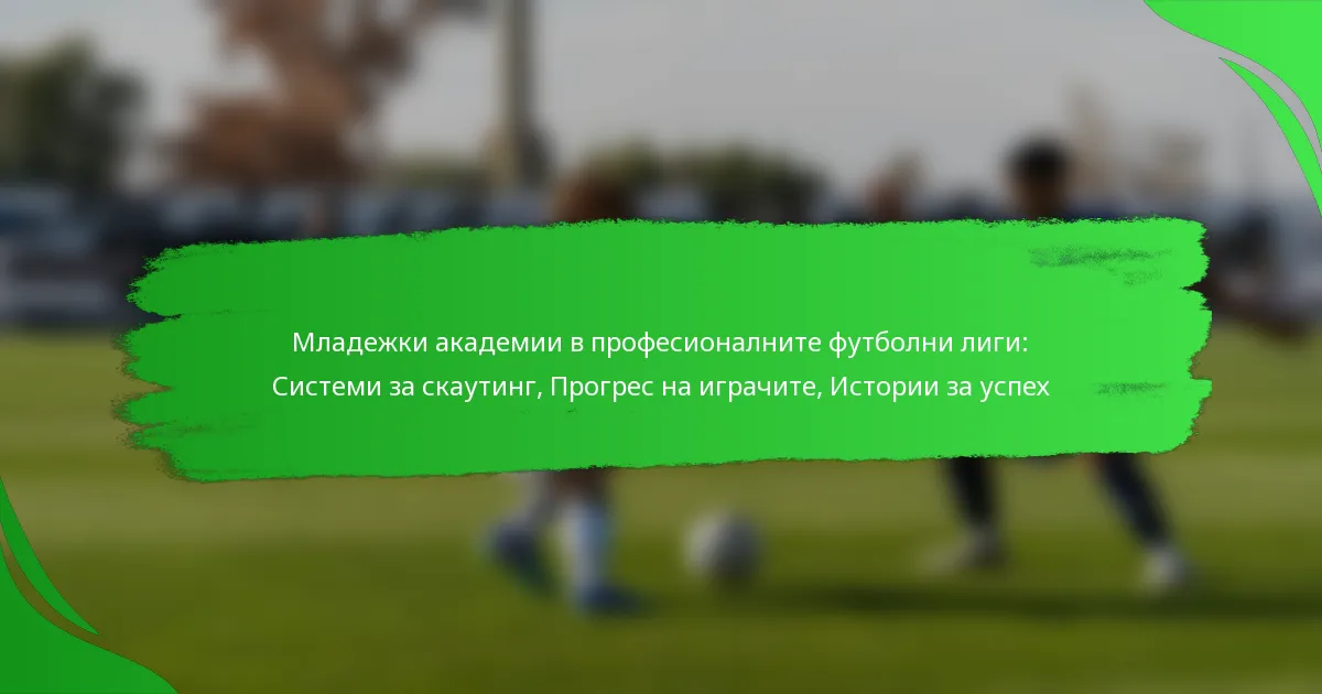 Младежки академии в професионалните футболни лиги: Системи за скаутинг, Прогрес на играчите, Истории за успех