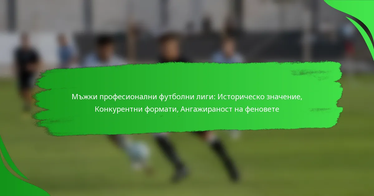 Мъжки професионални футболни лиги: Историческо значение, Конкурентни формати, Ангажираност на феновете