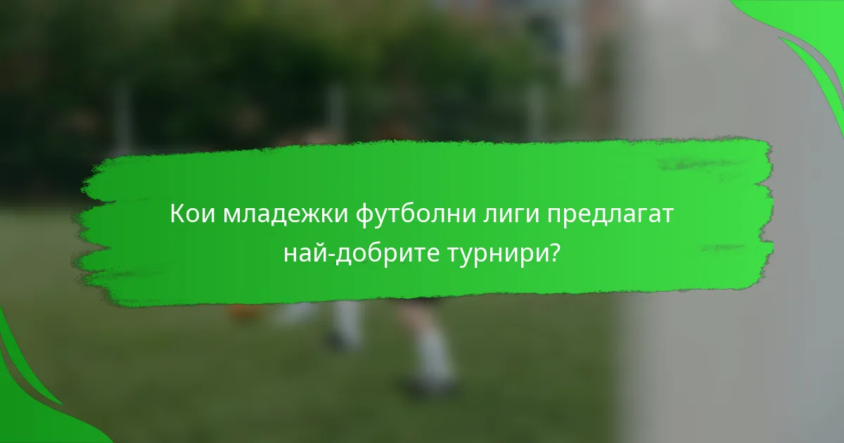 Кои младежки футболни лиги предлагат най-добрите турнири?